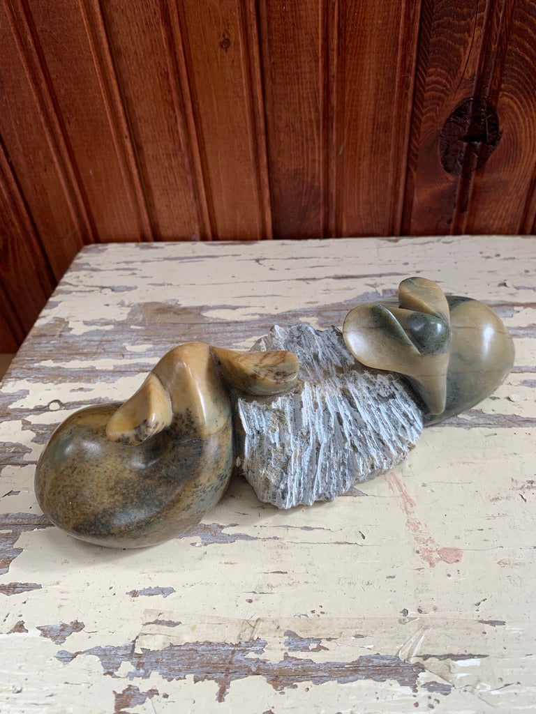 Double Buck Soapstone Carving