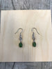 Jade and Sterling Silver Oval Dangle Earrings