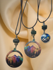 Mountain Round Necklace with a Jade Bead