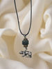 Stainless Steel Bear Necklace with a Jade Bead