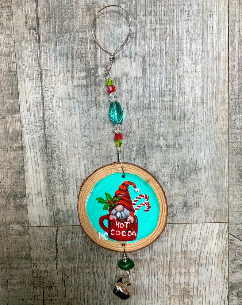 Jade City Creations- Wood Rounds Christmas ornaments