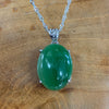Jade Oval "Cats eye" set in sterling silver, necklace