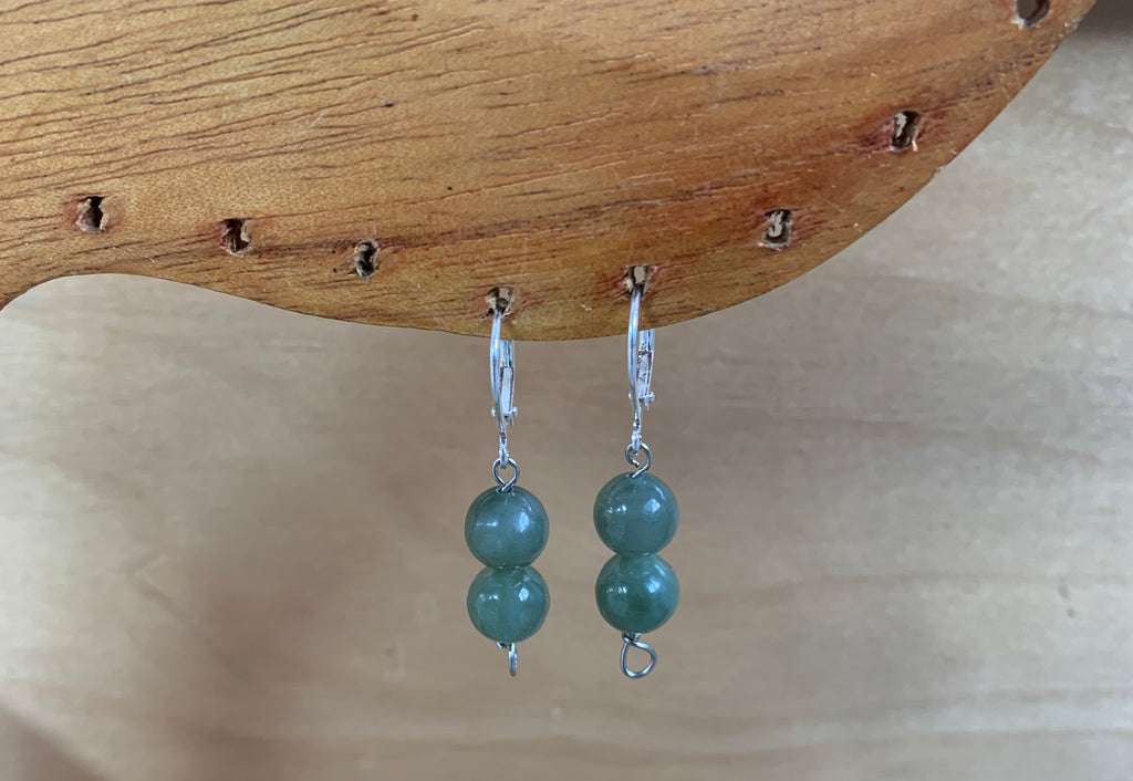 Jade bead earrings