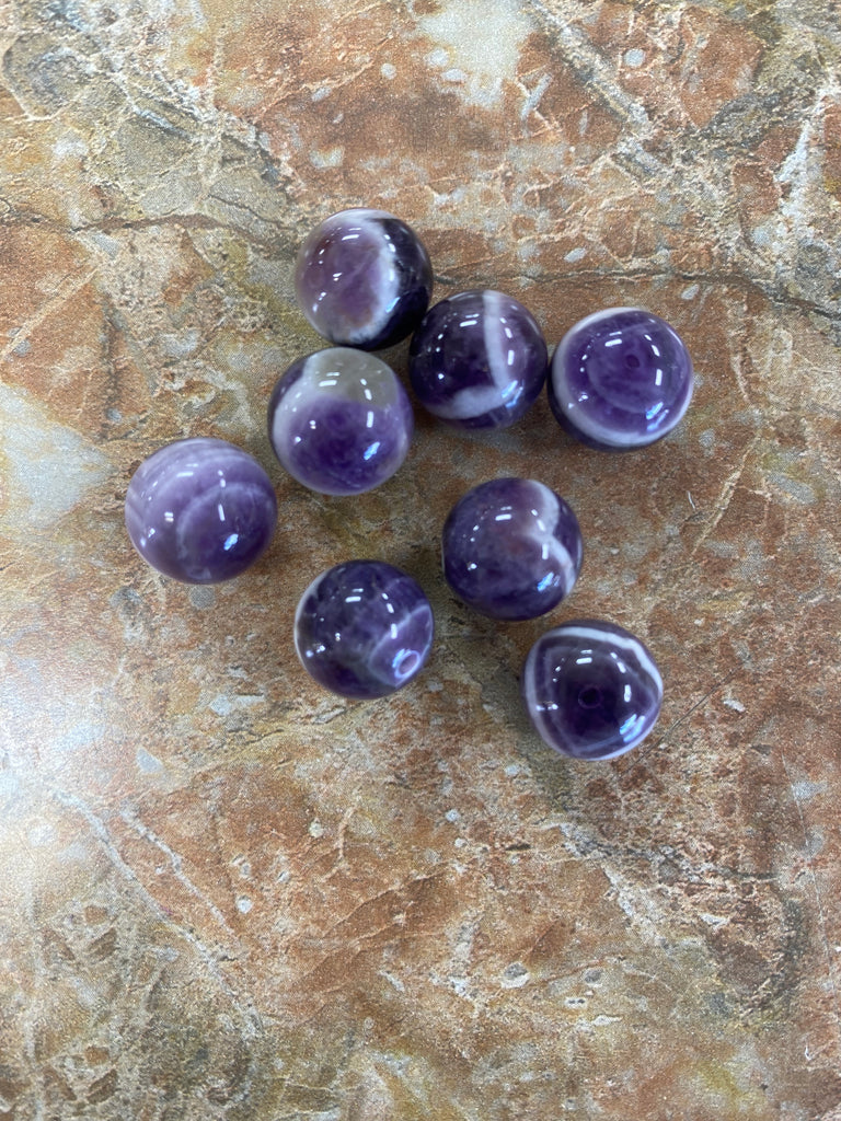 Chevron Amethyst Beads 12 mm