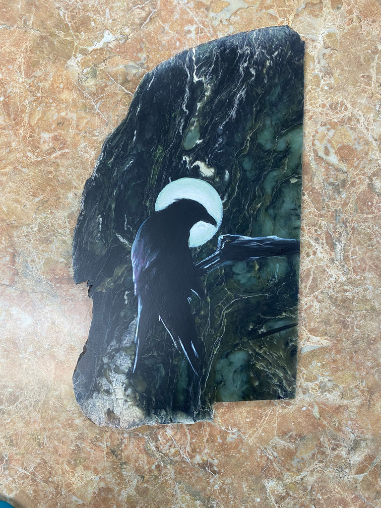 Crow Painted on a Jade
