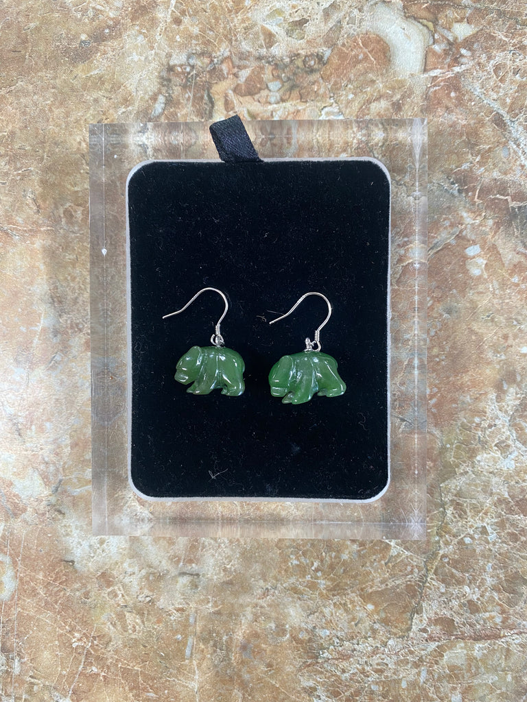 Jade Bear Silver Earrings & Charms