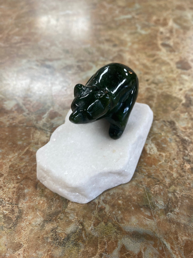 Running Jade Bear on Agate Base