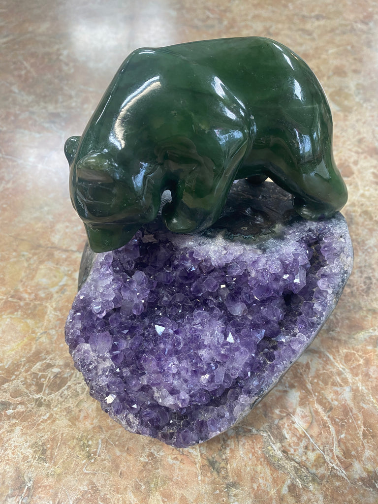 Jade Bear on Amethyst