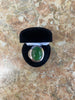 Jade oval sterling silver mens ring