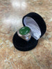 Jade oval sterling silver mens ring