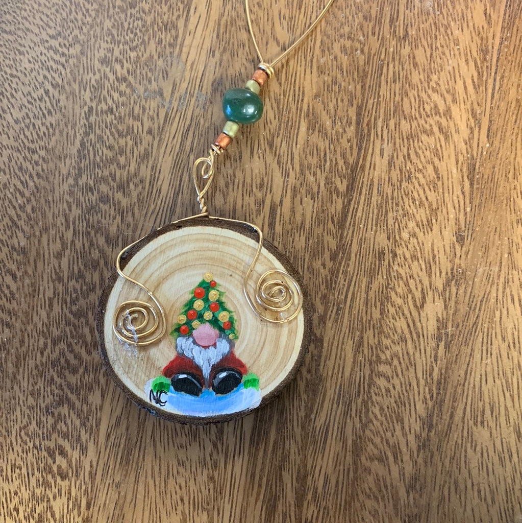 Jade City Creations- wood round Christmas ornament