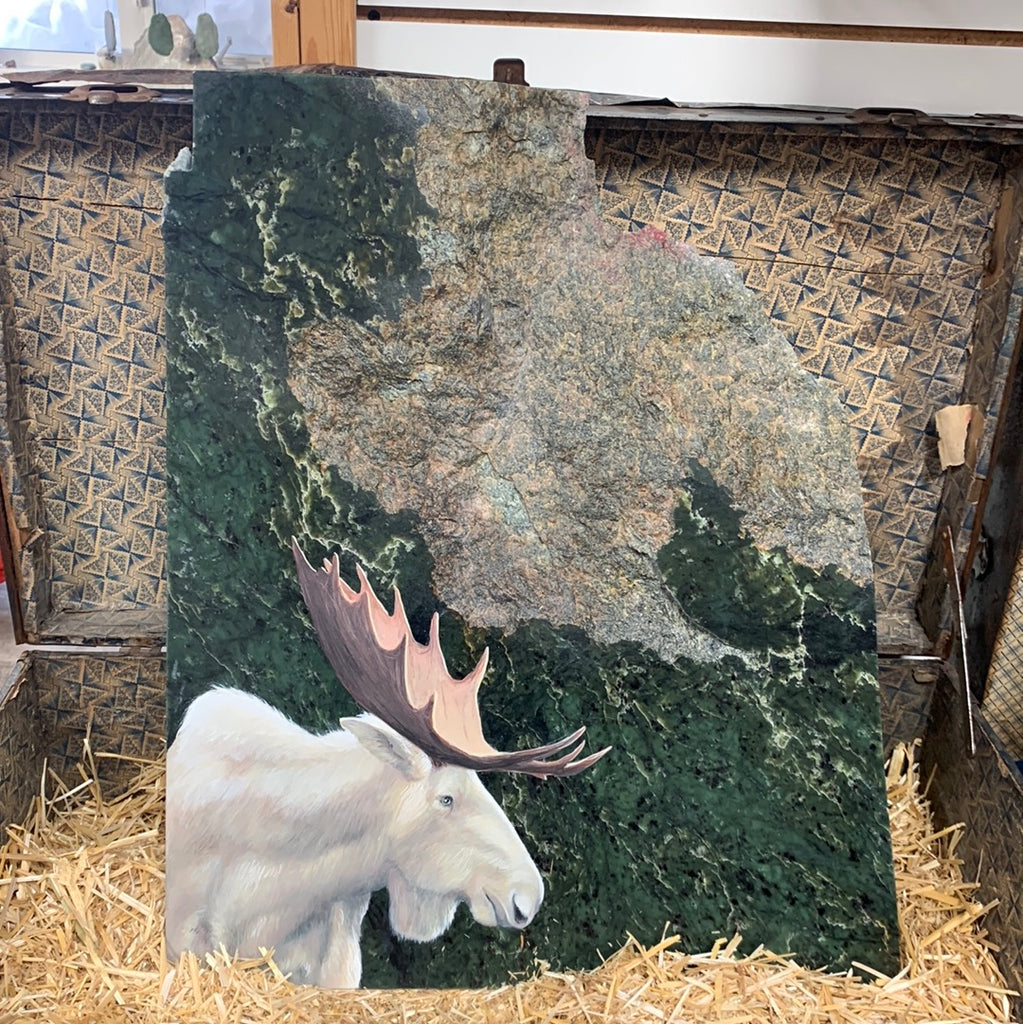 White Moose Painting