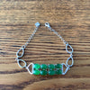 Jade oval and sterling silver bracelet