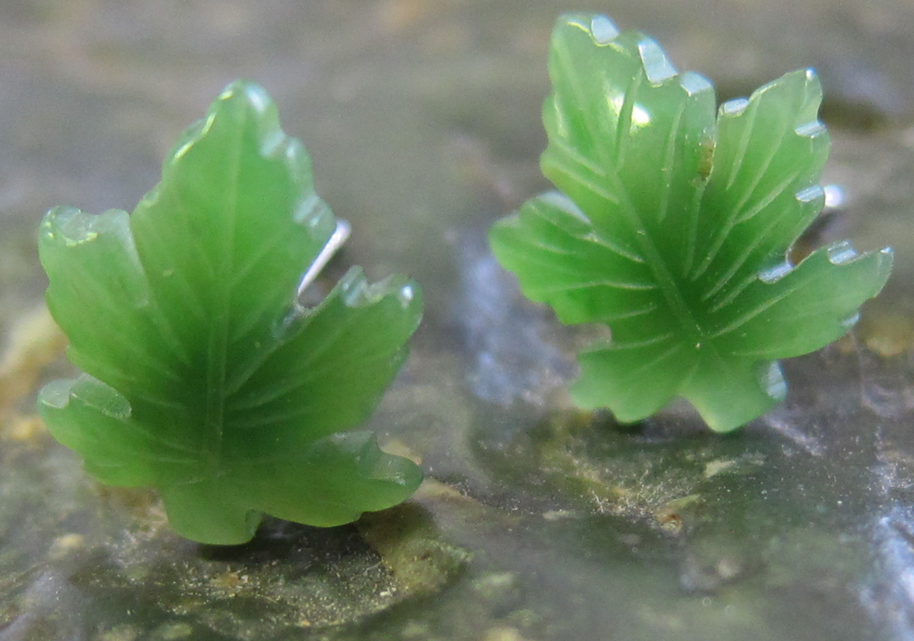 Jade Maple Leaf Studs