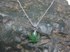 Jade Maple Leaf Pendant Necklace with Silver Chain