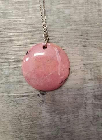 Jade and Rhodonite Circle Necklaces- made in Jade City