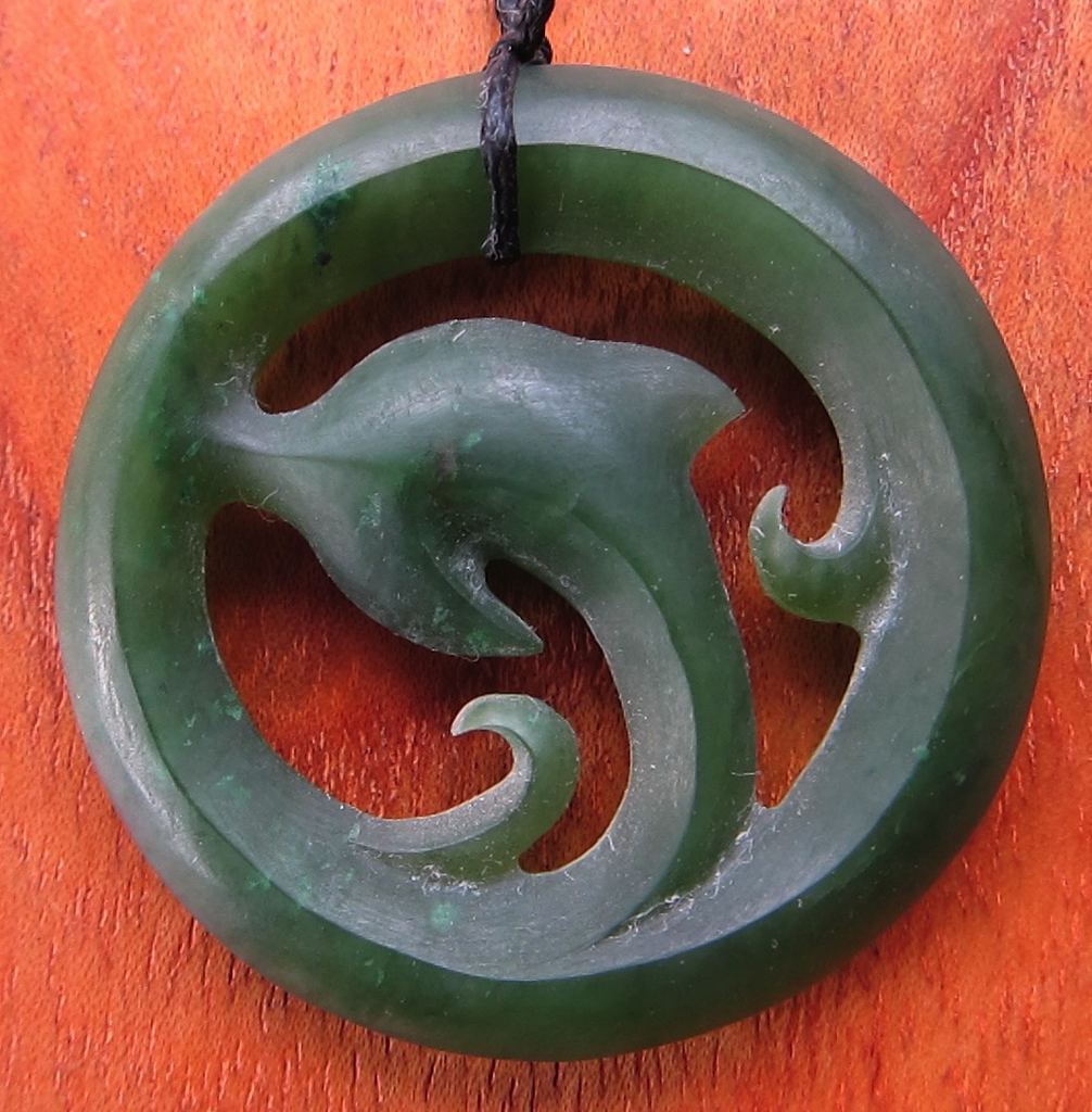 Jade Dolphin Circle Necklace