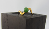 Jade Ball and Squiggle Ring Gold