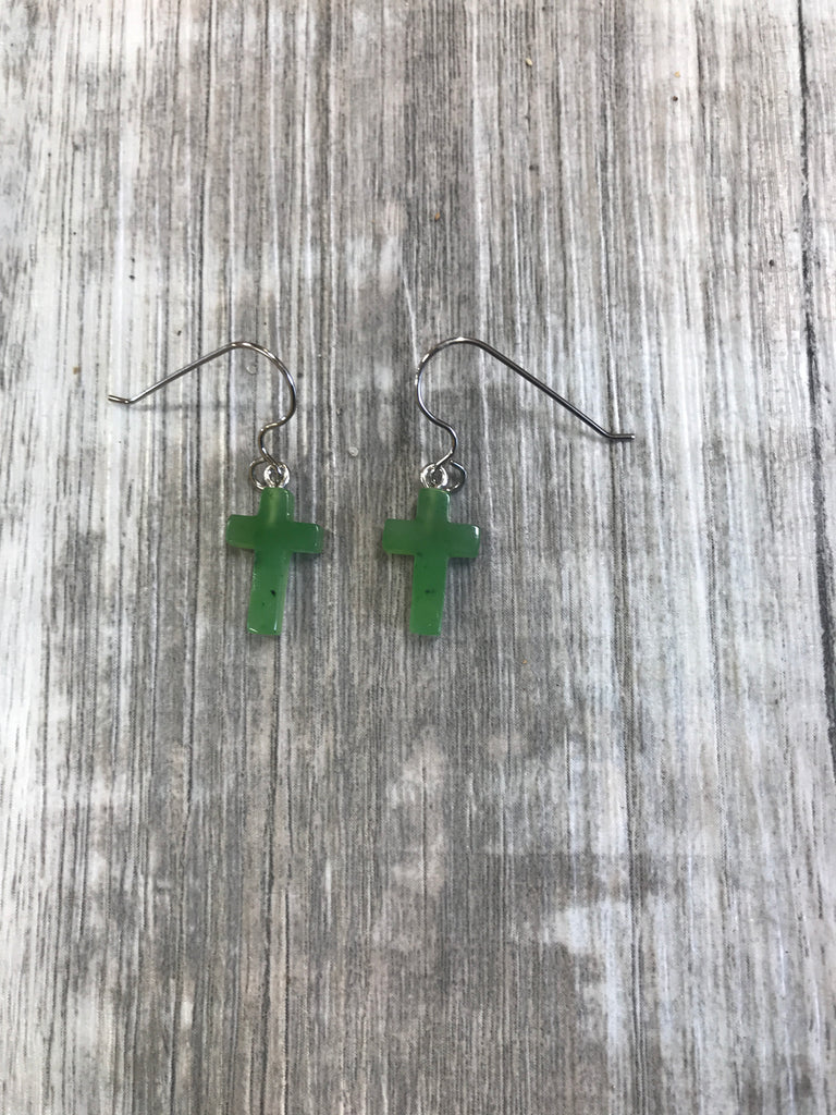 Jade Cross Earrings