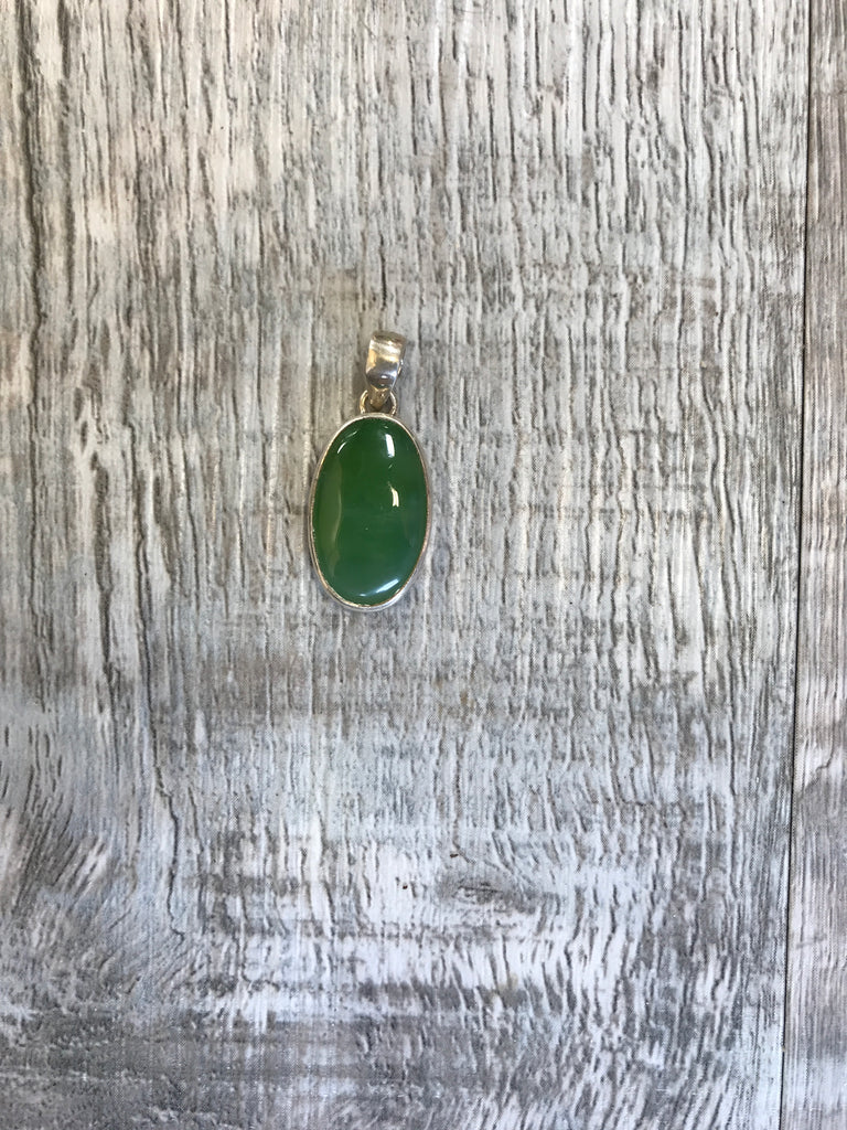 High grade jade and sterling silver pendants