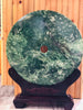 Jade Coin on Wood Base