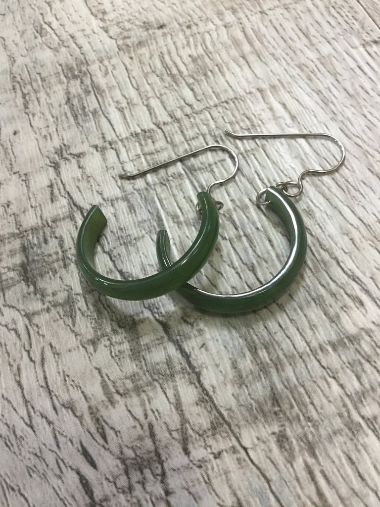Jade Half Hoop Earrings