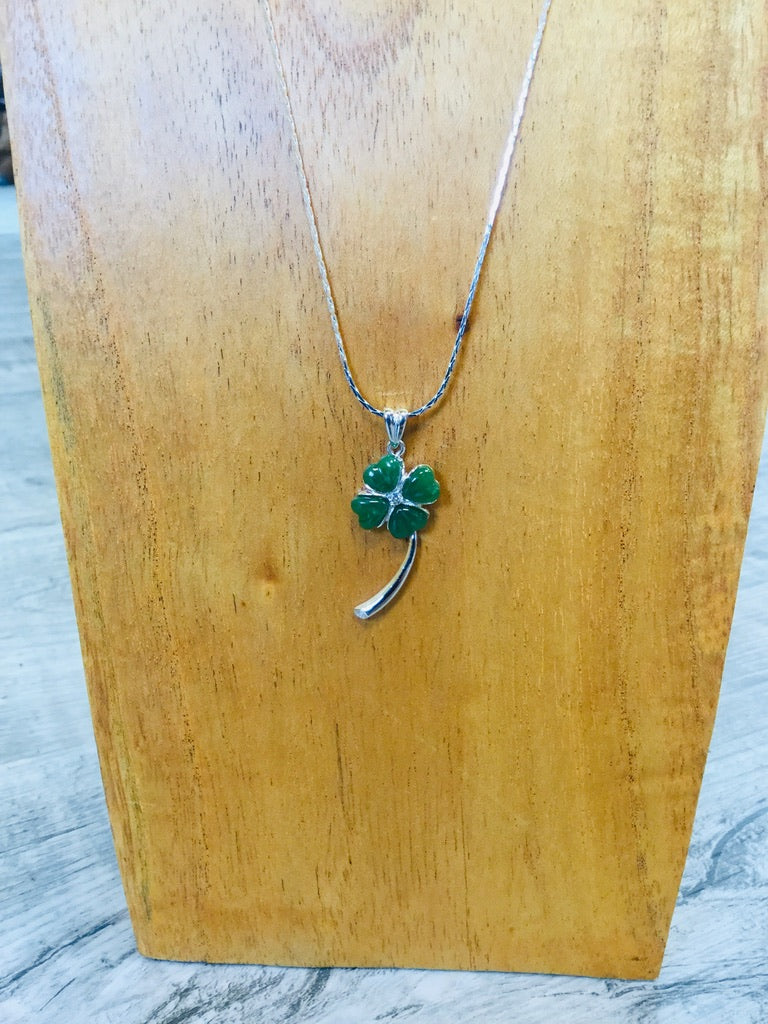 Jade Shamrock Necklace