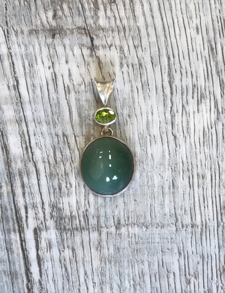 High grade jade and sterling silver pendants