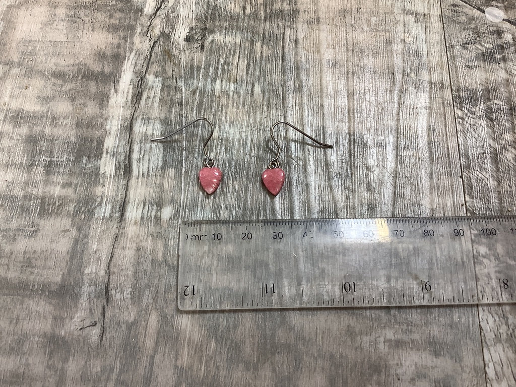 Rhodonite Leaf Hook Earrings