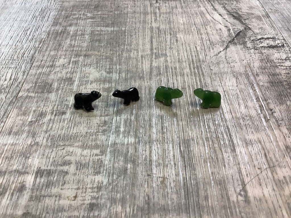 Jade Bear Studs