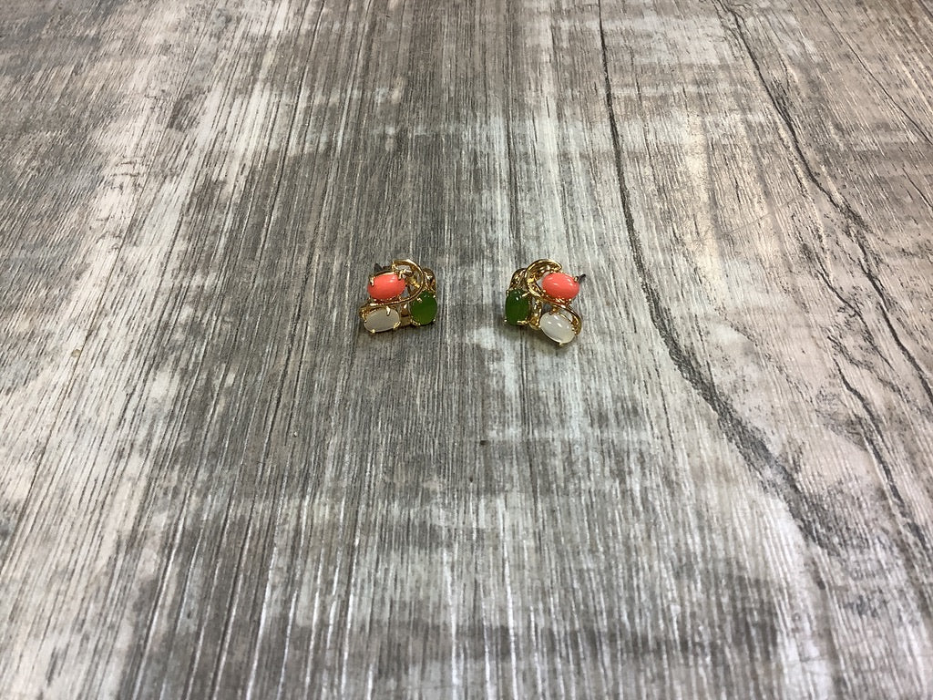 Marquise Floral Multi Stone Studs