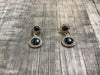 Hematite Oval Hinged Earrings with Cubic Zirconium