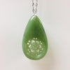 Jade snowflake pendants on sterling silver chain, made in Jade City