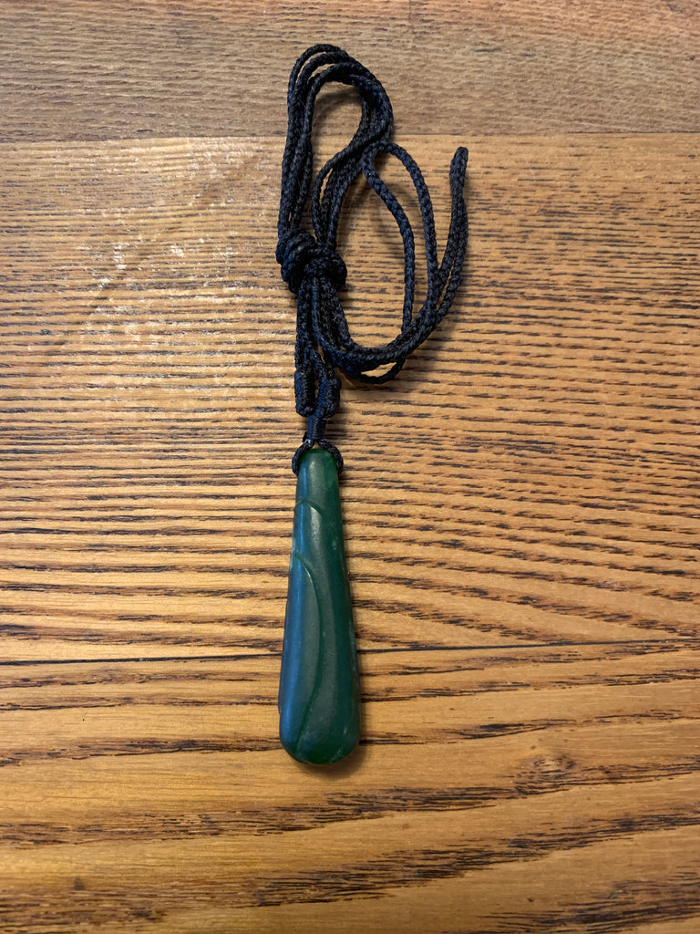 Jade carved teardrop by Cameron Hewitt