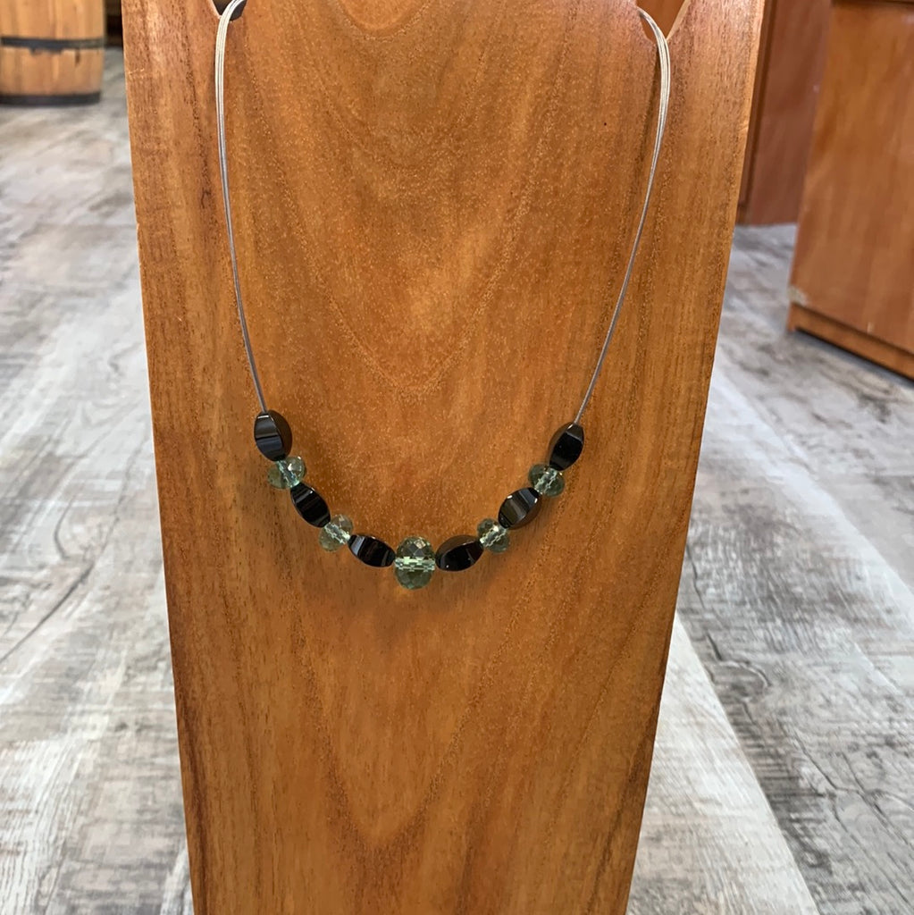 Black Jade and Facetted Obsidian Beads