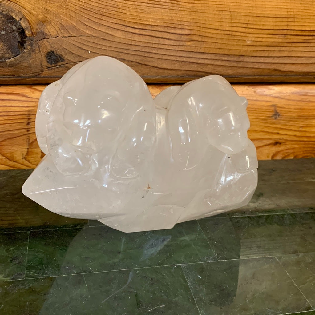 Quartz Crystal Bear Carving