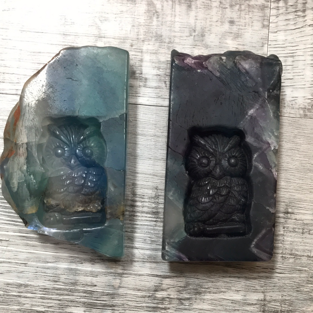 Fluorite Relief Carving