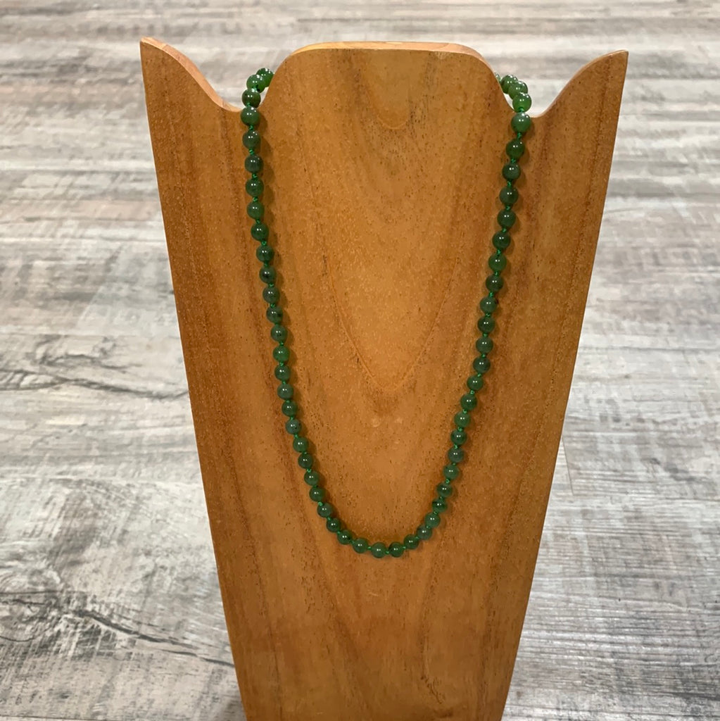 Jade beaded necklace, 4mm beads