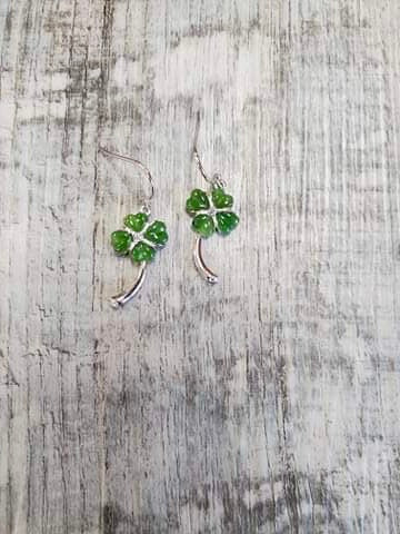 Jade Four Leaf Clover Earrings