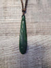 Long Thin Jade Teardrop with carving - made in Jade City
