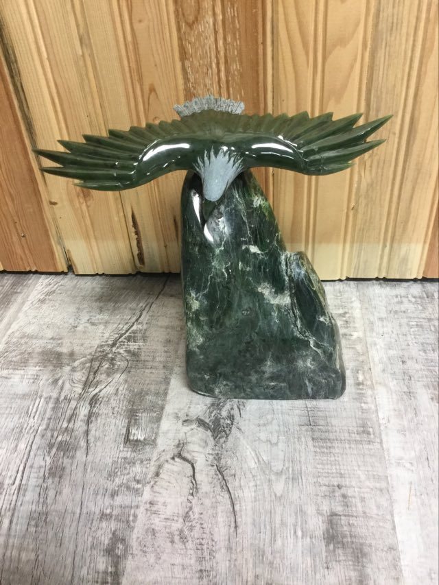One of a Kind Jade Eagle on Jade Base