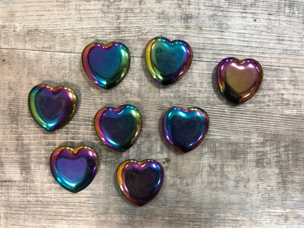 Rainbow Hematite Hearts- sold individually