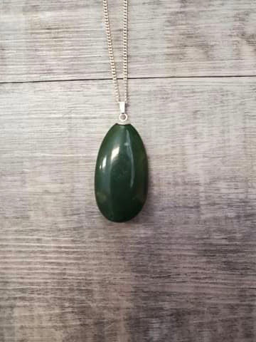 Jade Teadrop Cabochon Pendant - made in Jade City